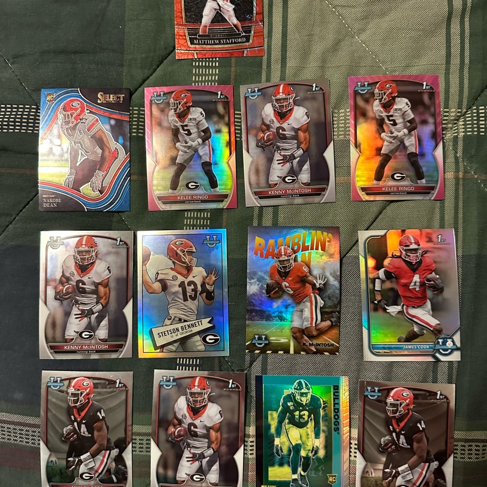 Georgia Bulldog Football Card Lot
